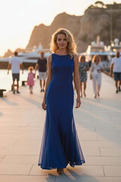 Mossta Φόρεμα από κρεπ με λεπτομέρεια από τούλι στο τελείωμα της φούστας και ...