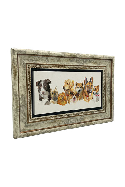 Sadrazam Εκτυπωμένος πίνακας με χαριτωμένα σκυλιά σε φυσική πέτρα 20X30DRG-101