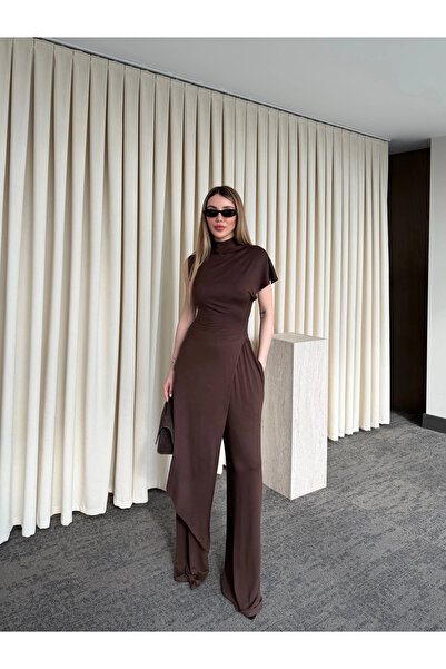 Laluvia Καφέ Κασμίρι Σετ Δύο Τεμαχίων με Υφή - 8018