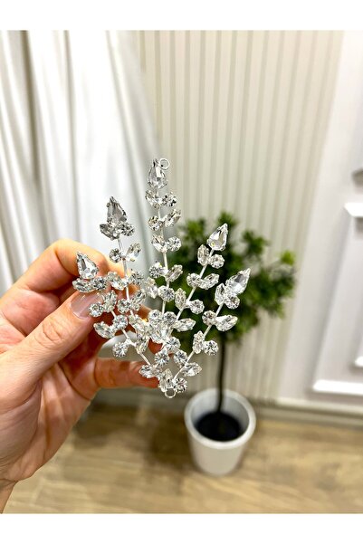 Taşmeran Crystal Stone Design Bridal Head Hairpin High Quality Wedding Marria...
