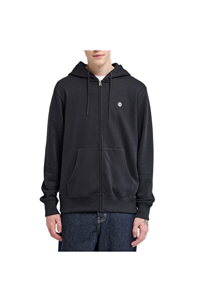 Element Φούτερ με φερμουάρ με κέντημα εικονικών σχεδίων, Μαύρο Φλιντ, L