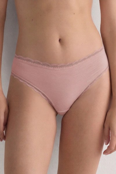 Aytuğ&Mısırlı Egyptian Modal Lace Cheeky Panties Salmon