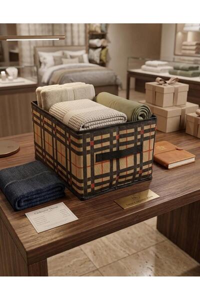 DEMİROĞLU EV TEKSTİL 4 τμχ Οργανωτής ντουλάπας Πτυσσόμενο κουτί αποθήκευσης ρ...