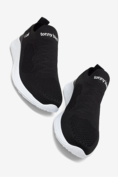 Tonny Black Ανδρικά Μαύρα Λευκά Αθλητικά Παπούτσια με Σόλα Eva, Άνετη Εφαρμογ...