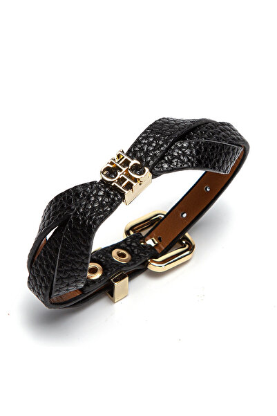 Carolina Herrera CHCH Fashion Textured Letter PU Leather Bracelet (Multiple C...