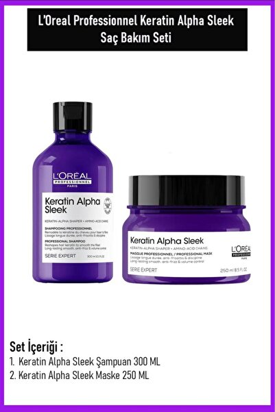 L'oreal Professionnel Loreal Professionnel Keratin Alpha Sleek Saç Bakım Seti...