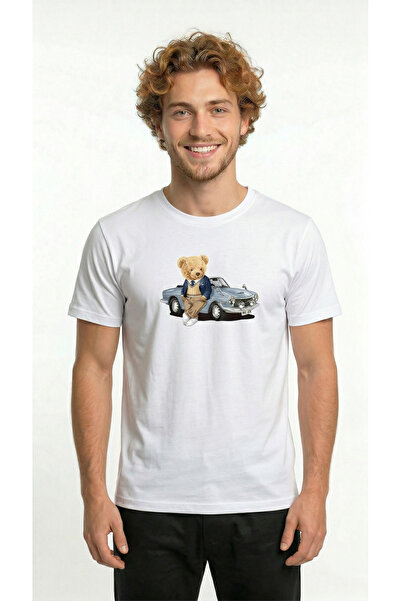 Beyaz Renk Unisex Baskılı T-shirt Rahat Kalıp Ürün