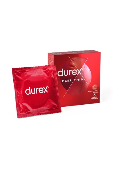 Durex Προφυλακτικά Feel Thin 3 Τεμάχια – Εξαιρετικά Λεπτά για Άνεση
