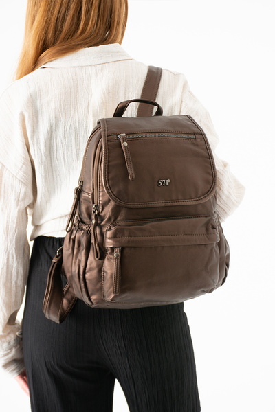 KIRASE 571 Εισαγόμενο δερμάτινο σακίδιο πλάτης γραφείου και σχολείου με λεπτο...