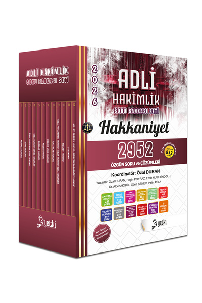 Yetki Yayıncılık HAKKANİYET ADLİ HAKİMLİK SORU BANKASI SETİ 2026