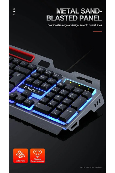 Generic Wired RGB Gaming Keyboard and Mouse Combo - Metal Panel Design & High...