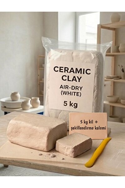 DSH Doğal Seramik Hamuru 5 kg Beyaz Kil, Doğal Seramik Hamuru ve şekillendirm...
