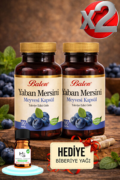 Balen 2 Adet Yaban Mersini Meyvesi Kapsül Takviye Edici Gıda + HEDİYE BİBERİY...