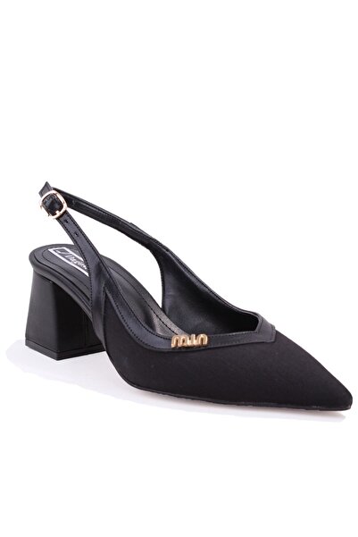 DAGOSTER DZA07-1296034 Μαύρα κλασικά γυναικεία παπούτσια με τακούνι πάχους 7 εκ.