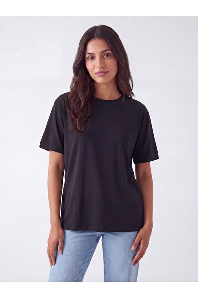 floral fashıon Γυναικείο μονόχρωμο μπλουζάκι βασικού τύπου, 100% βαμβάκι, με ...