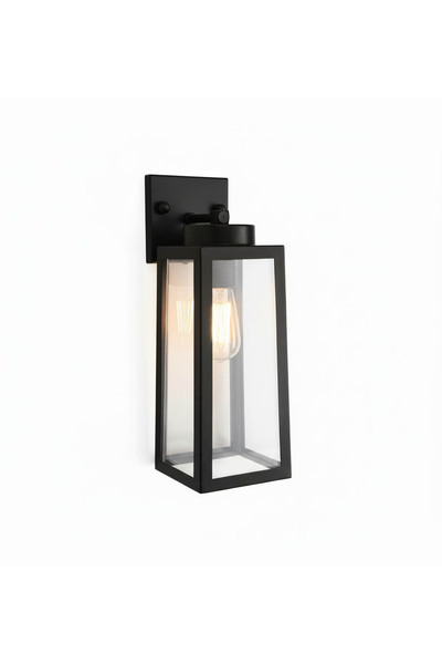 ottolamp Modern Outdoor Wall Sconce – Waterproof Metal Garden Lighting – Ip65 Black Sconce – Transparent Acrylic Material