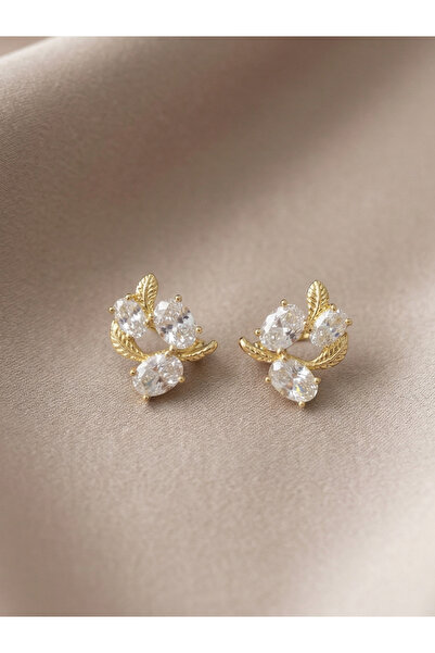 GKCBijoux Xuping Özel Seri Çiçek ve Yaprak Tasarımlı Küpe