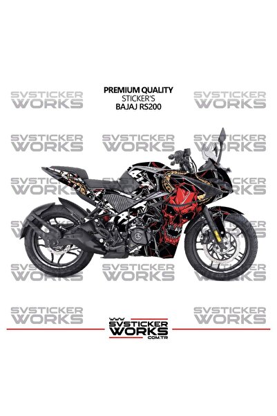 ARONA Bajaj Rs200 Kaplama Sticker Death Design Motor Kaplama Modeli Hazır Kit...