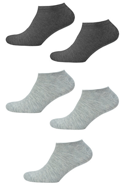 KNITON Cotton Combed Cotton Women's Mixed Color Booties Socks 5 Pairs Economi...