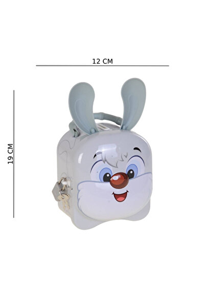 KESKİN SOUND Metal Rabbit Piggy Bank with Vacuum Bag and Key
