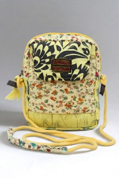 Cappadocia Vintage Women's Yellow Floral Patterned Shoulder Bag - Bohemian St...