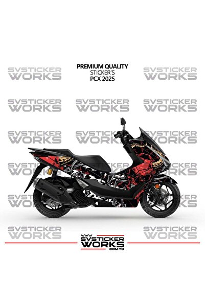 ARONA Honda PCX Kaplama Sticker Death Design Motor Kaplama Modeli Hazır Kit 2...