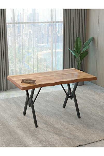 Hardalım Consept 80 x 120 Mdf Kütük Görünümlü Yemek Masası Mutfak Masası Salo...