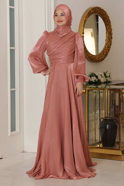AHUNUR Tesettürde Mutluluk Işıltı Tesettür Evening Dress Spring