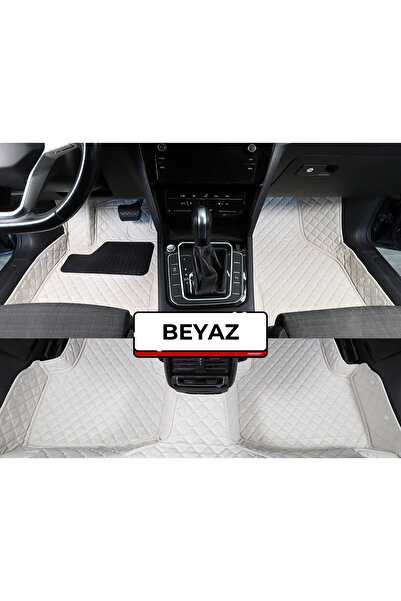 PASPASGRAFT TOGG T10X 2023-2026 Beyaz Renk 8D Diamond Kaymaz Deri Oto Paspas