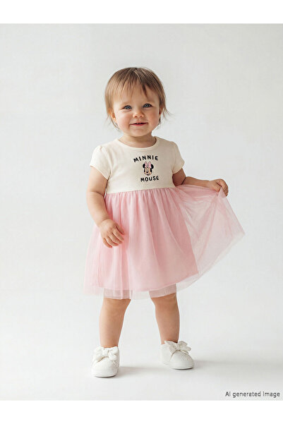 LC Waikiki Nevavm Minnie Mouse Printed Baby Girl Tutu Dress with Difference