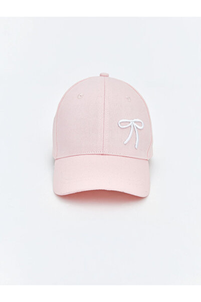 LC Waikiki Trendlucky Girls' Cap with Bow Embroidery and Contrast Color