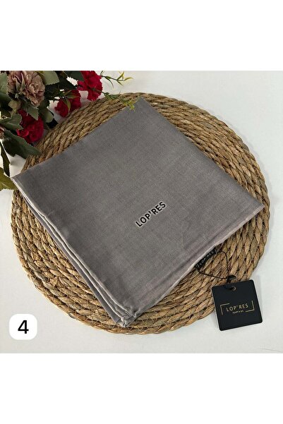 LOPRES وشاح قطني ناعم من لوبريس باللون الرمادي الفاتح LDNA0504