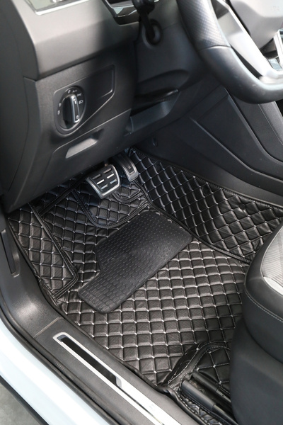 PASPASGRAFT SSANGYONG MUSSO GRAND Siyah Üzeri Gri Dikiş 8D Diamond Araca Özel...