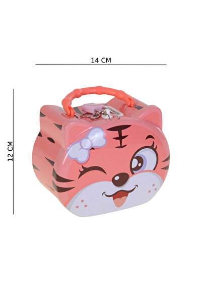 KESKİN SOUND Metal Cat Piggy Bank with Vacuum Bag and Key