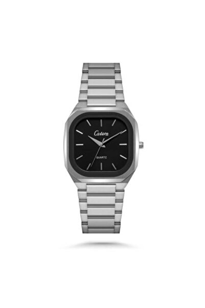 catera Men's Luxury Square Design Trendy Silver Color White Dial Watch