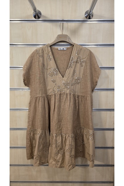 Park Moda Κοντό λινό φόρεμα