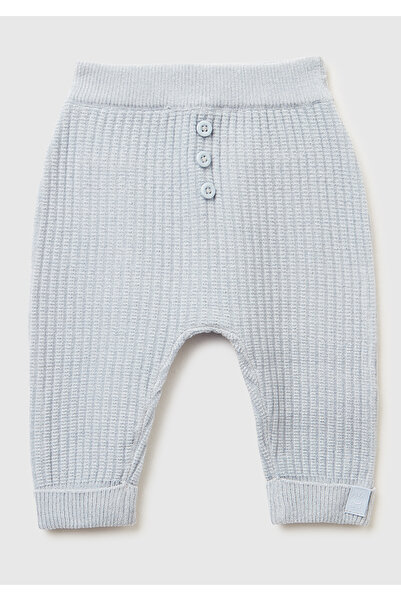 United Colors of Benetton Baby Light Blue Rabbit Label Pants with Buttons on ...