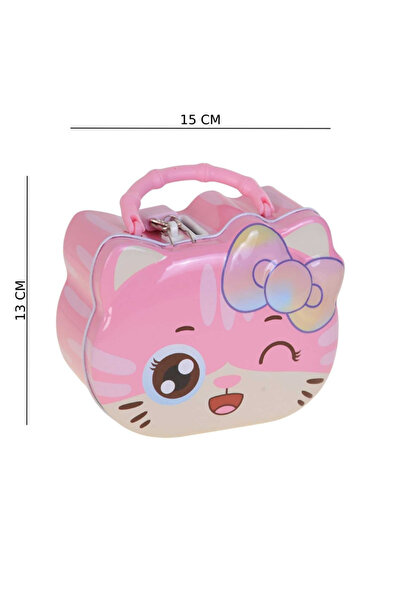 KESKİN SOUND Metal Cat Piggy Bank with Vacuum Bag and Key