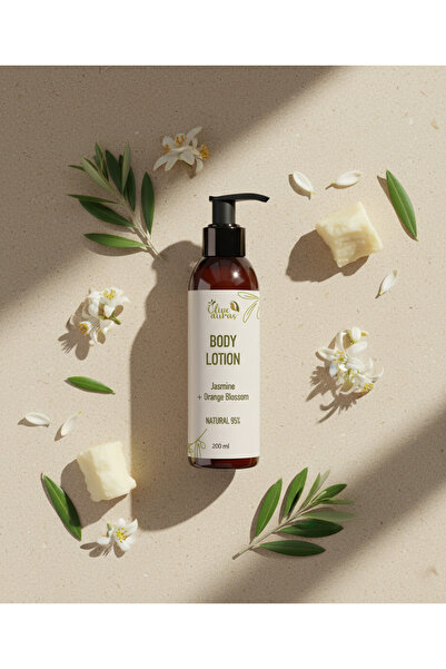 Olive Auras Body Lotion Jasmine & Orange Blossom 200ml for all Skin types 95% Natural Ingredients