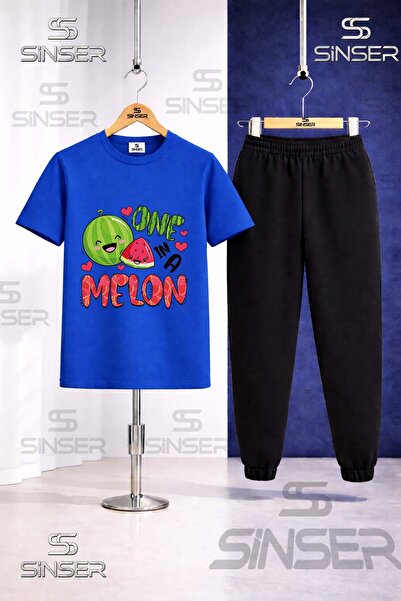 SS SİNSER Παιδικό Σετ Φόρμας με Στάμπα ΚΑΡΠΟΥΖΙ ΜΕ ΜΕΛΟΝΙ ΕΚΤΥΠΩΣΗ