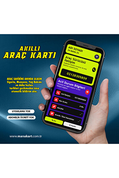ManaKart Akıllı Araç Kartı (Sigort,muayene Gibi Periyodik Bakım Tarihlerinde ...
