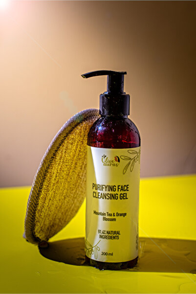 Olive Auras Purifying Face Cleansing Gel 91% Natural Ingredients Cleanse & Refresh 200ml
