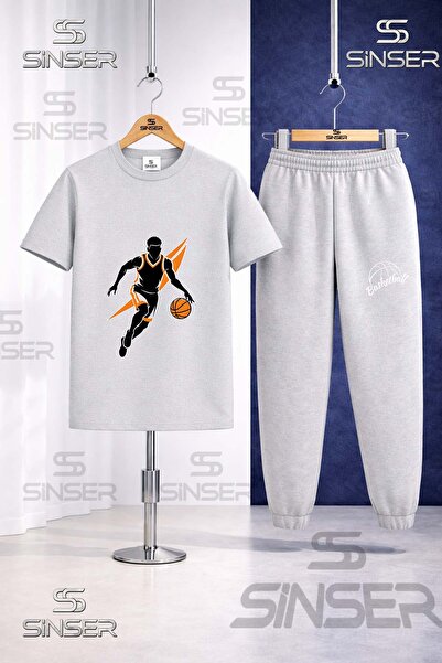 SS SİNSER Παιδικό ΣΕΤ ΦΟΡΜΑΣ ΜΠΑΣΚΕΤ ΜΠΛΟΥΖΑΚΙ ΜΕ ΣΤΑΜΠΑ ΠΟΡΤΟΚΑΛΙ ΜΑΥΡΟ