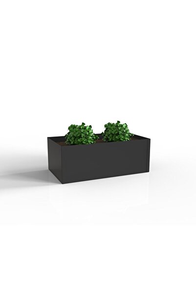 Empressco Metal Saksı Siyah Büyük Boy 15x22x40cm Iç Mekan Ve Dış Mekan Çiçeklik