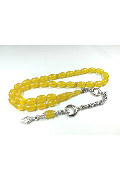 İskeçe Tesbih Γερμανική Ασημένια Φούντα με Συνδυασμό Κεχριμπαρένιων Στοιχείων