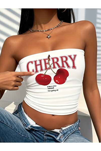 Toum Sweet Cherry Strapless Crop