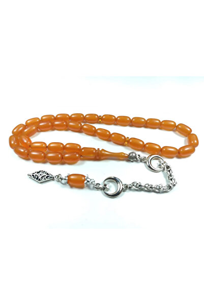 İskeçe Tesbih Γερμανική Ασημένια Φούντα με Συνδυασμό Κεχριμπαρένιων Στοιχείων