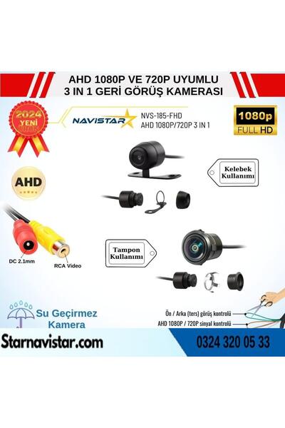 Navistar 170 Derece Balıkgözü Kelebek AHD 1080P 720P Uyumlu Geniş Açılı Geri Görüş Kamerası