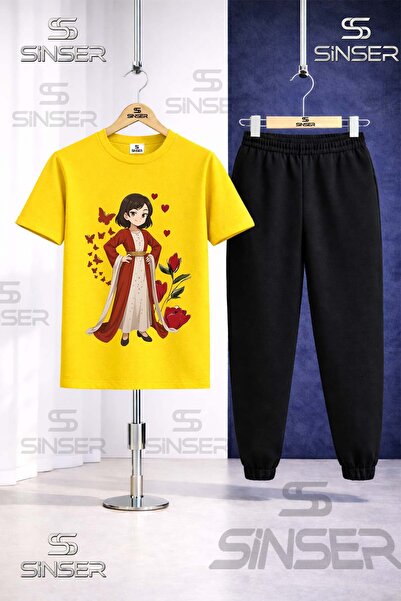 SS SİNSER Children's Jyn Anime Yoresel Printed T-Shirt Sweatpants Set