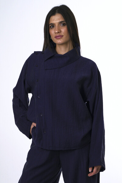 ABBRA Γυναικείο κοστούμι με κουμπιά στο λαιμό